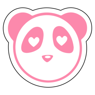 Heart Eyes Panda Sticker (Pink)